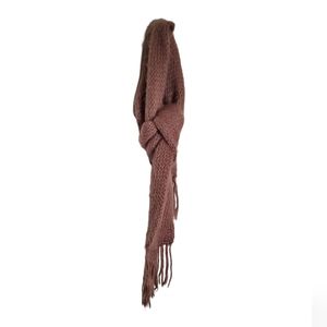 Vintage 80s Cocoa Brown Woven Winter Scarf